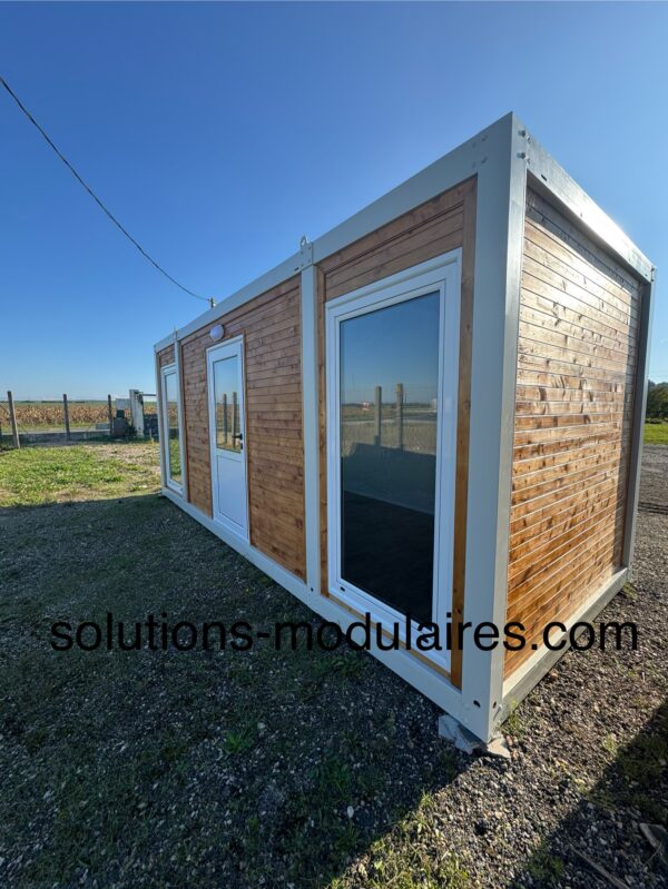 BUNGALOW MIA , Façade vitrée + bardage en bois , VENDU MONTE 8900 euros H.T / 10680 euros TTC – Image 2