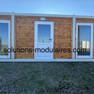 BUNGALOW MIA , Façade vitrée + bardage en bois , VENDU MONTE 8900 euros H.T / 10680 euros TTC